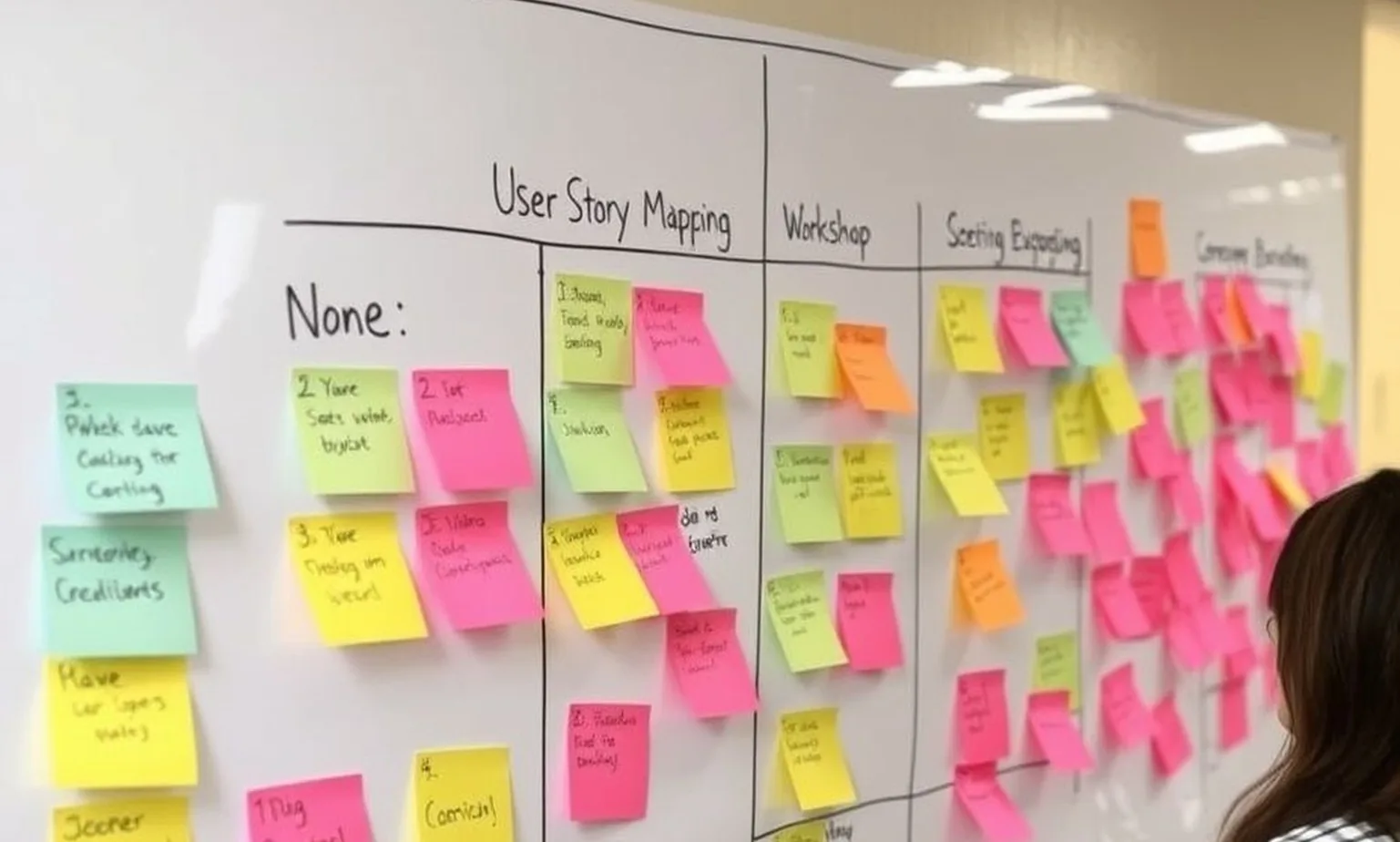 user story mapping workshop sticky notes image